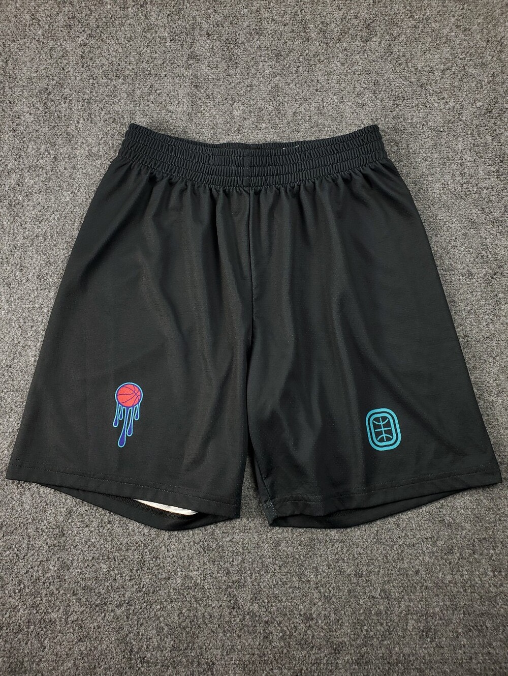 Overtime Basketball Shorts Mens Large Mesh Drawstring Athletic Drip Logo Black